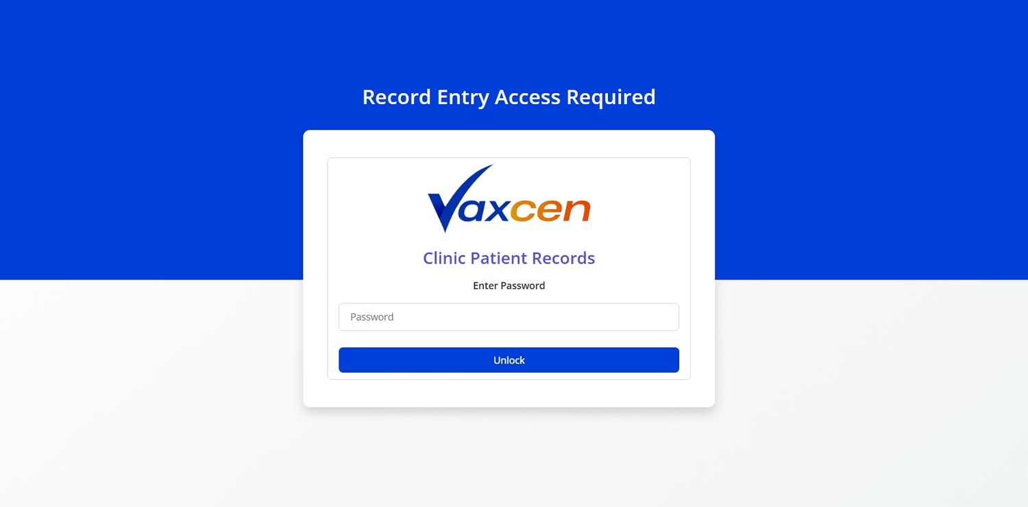 clinic-record-entry-access-vaxcen-corp